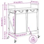 Casa si Gradina - Sanitare - Suporturi si accesorii baie - Accesorii baie - Cos de rufe 2 compartimente cu roti stejar sonoma - Infinity.ro
