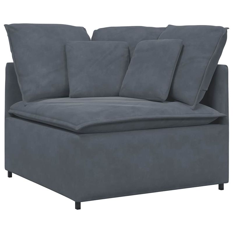 Casa si Gradina - Mobilier - Canapele si coltare - Canapele - Canapea modulara cu perne catifea gri inchis - Infinity.ro
