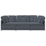 Casa si Gradina - Mobilier - Canapele si coltare - Canapele - Canapea modulara cu perne catifea gri inchis - Infinity.ro