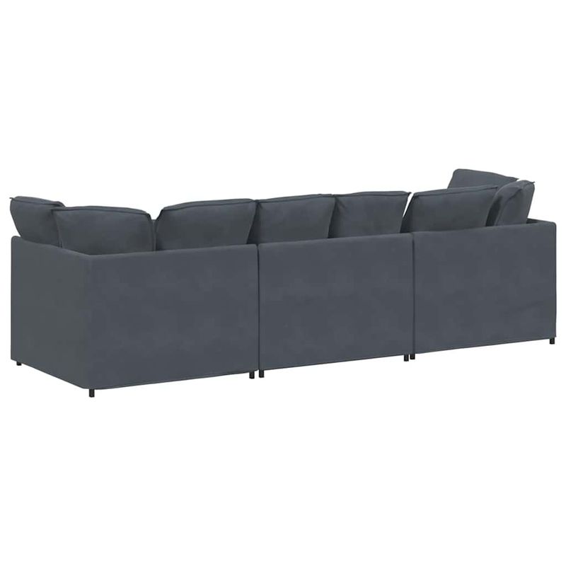 Casa si Gradina - Mobilier - Canapele si coltare - Canapele - Canapea modulara cu perne catifea gri inchis - Infinity.ro