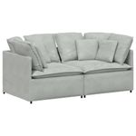 Casa si Gradina - Mobilier - Canapele si coltare - Canapele - Canapea modulara cu perne, gri deschis, catifea - Infinity.ro