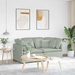 Casa si Gradina - Mobilier - Canapele si coltare - Canapele - Canapea modulara cu perne, gri deschis, catifea - Infinity.ro
