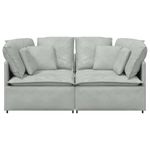 Casa si Gradina - Mobilier - Canapele si coltare - Canapele - Canapea modulara cu perne, gri deschis, catifea - Infinity.ro