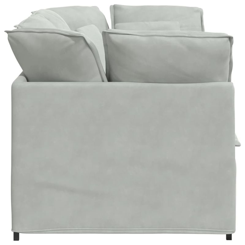 Casa si Gradina - Mobilier - Canapele si coltare - Canapele - Canapea modulara cu perne, gri deschis, catifea - Infinity.ro