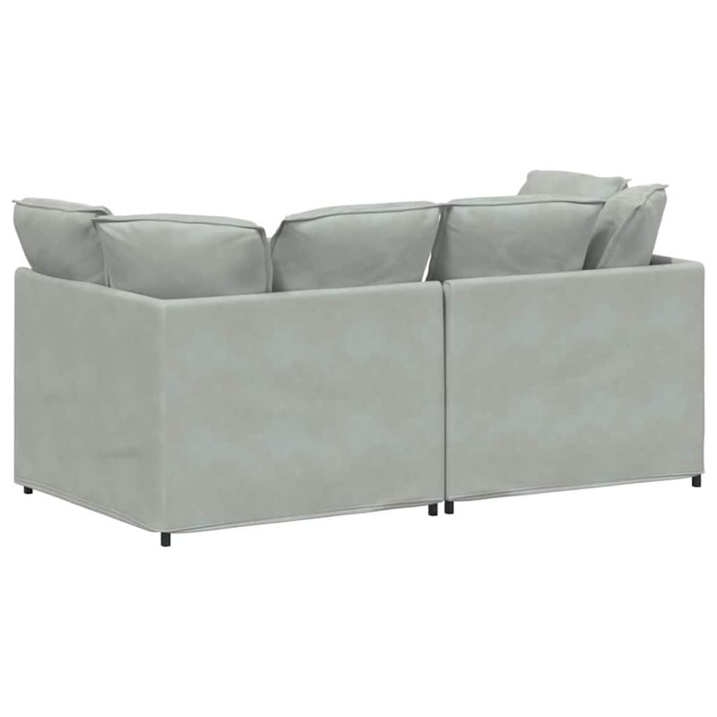 Casa si Gradina - Mobilier - Canapele si coltare - Canapele - Canapea modulara cu perne, gri deschis, catifea - Infinity.ro