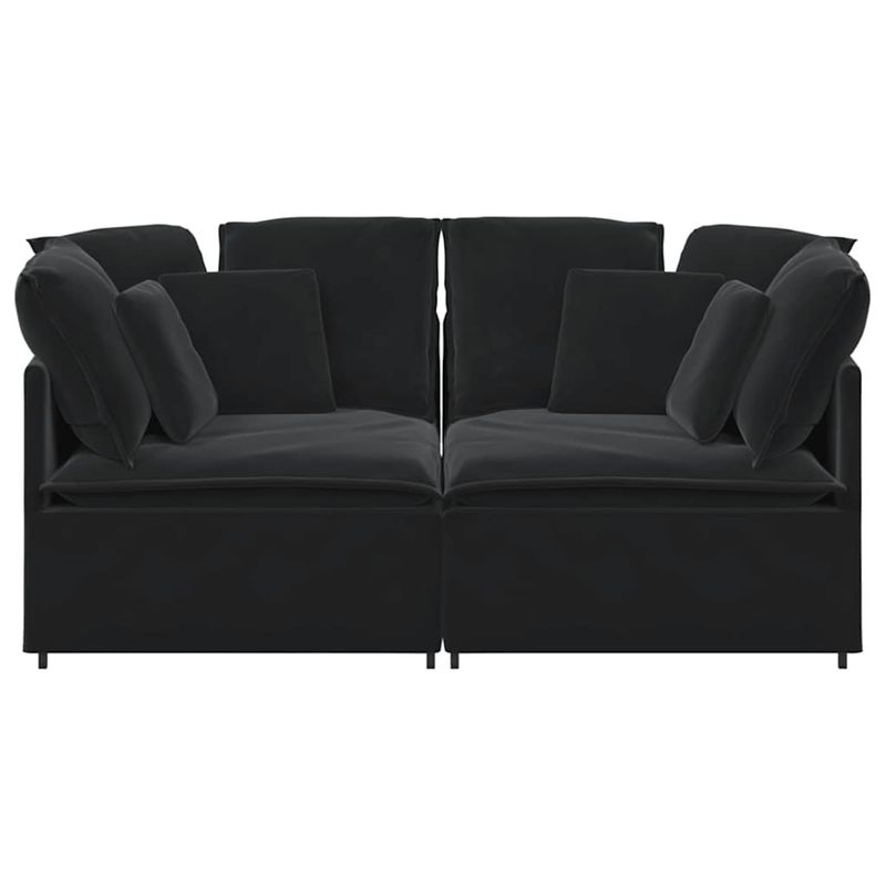 Casa si Gradina - Mobilier - Canapele si coltare - Canapele - Canapea modulara cu perne, negru, catifea - Infinity.ro