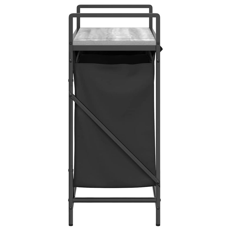 Casa si Gradina - Sanitare - Suporturi si accesorii baie - Accesorii baie - Cos de rufe 2 compartimente cu raft sonoma gri - Infinity.ro