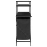 Casa si Gradina - Sanitare - Suporturi si accesorii baie - Accesorii baie - Cos de rufe 3 compartimente cu rafturi stejar negru - Infinity.ro