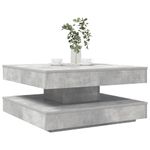 Casa si Gradina - Mobilier - Mese si birouri - Masute de cafea - Masuta cafea rotativa 360 grade, gri beton 70x70x34,5 cm - Infinity.ro