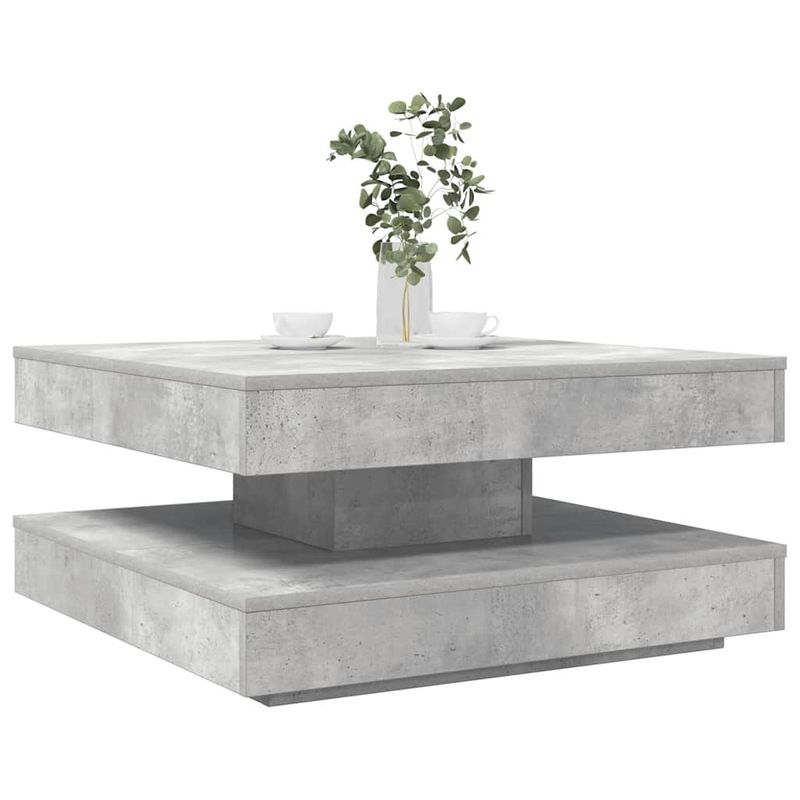Casa si Gradina - Mobilier - Mese si birouri - Masute de cafea - Masuta cafea rotativa 360 grade, gri beton 70x70x34,5 cm - Infinity.ro