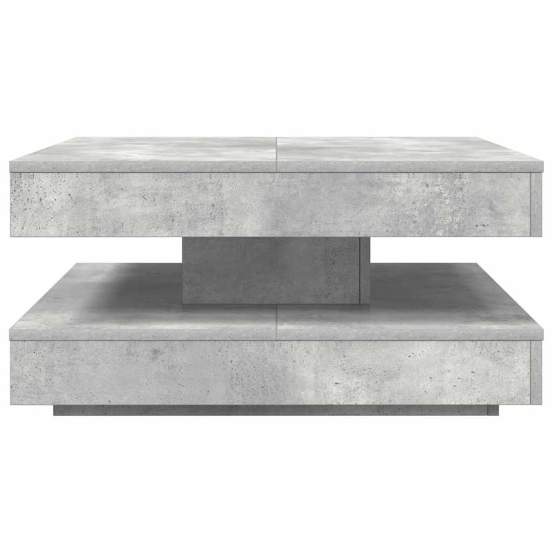 Casa si Gradina - Mobilier - Mese si birouri - Masute de cafea - Masuta cafea rotativa 360 grade, gri beton 70x70x34,5 cm - Infinity.ro