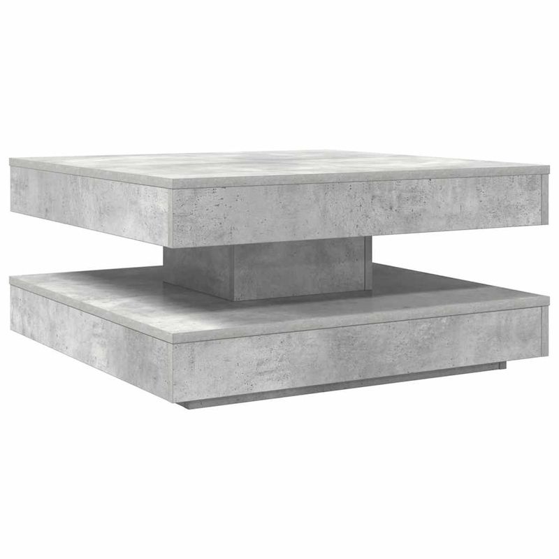 Casa si Gradina - Mobilier - Mese si birouri - Masute de cafea - Masuta cafea rotativa 360 grade, gri beton 70x70x34,5 cm - Infinity.ro