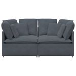 Casa si Gradina - Mobilier - Canapele si coltare - Canapele - Canapea modulara cu perne catifea gri inchis - Infinity.ro
