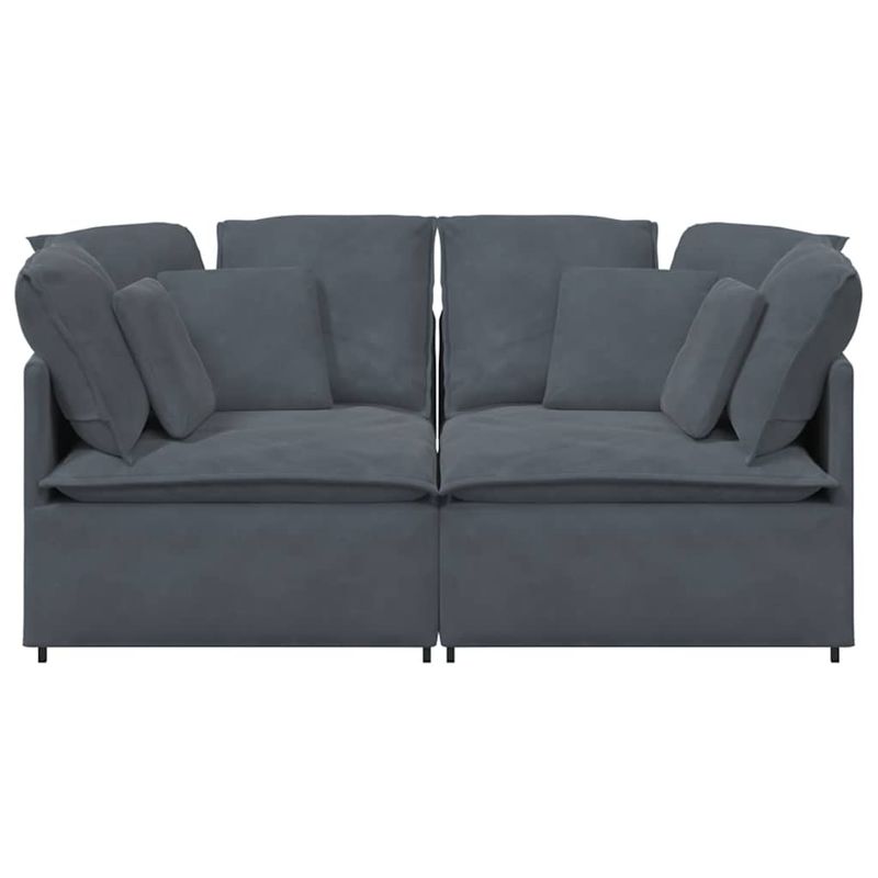 Casa si Gradina - Mobilier - Canapele si coltare - Canapele - Canapea modulara cu perne catifea gri inchis - Infinity.ro