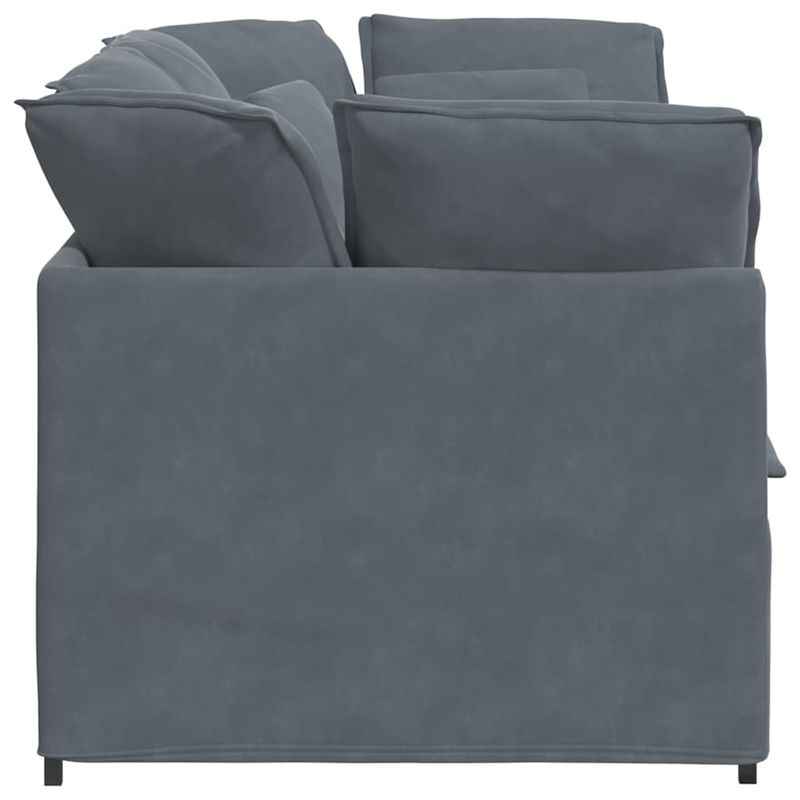 Casa si Gradina - Mobilier - Canapele si coltare - Canapele - Canapea modulara cu perne catifea gri inchis - Infinity.ro