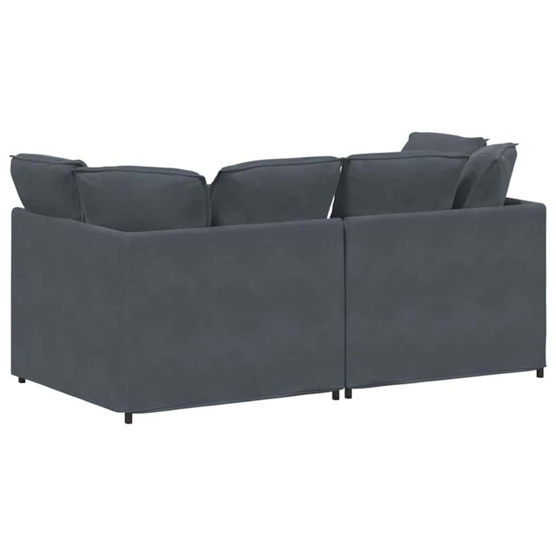 Casa si Gradina - Mobilier - Canapele si coltare - Canapele - Canapea modulara cu perne catifea gri inchis - Infinity.ro