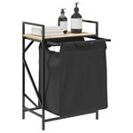 Casa si Gradina - Sanitare - Suporturi si accesorii baie - Accesorii baie - Cos de rufe 1 compartiment cu raft stejar sonoma - Infinity.ro