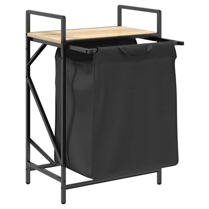 Casa si Gradina - Sanitare - Suporturi si accesorii baie - Accesorii baie - Cos de rufe 1 compartiment cu raft stejar sonoma - Infinity.ro