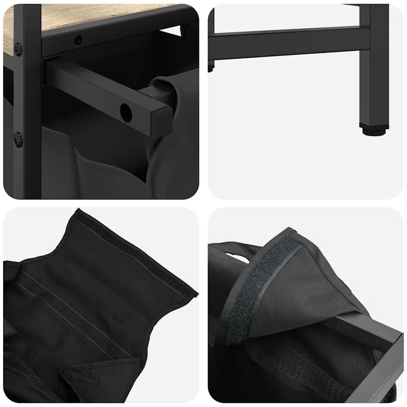 Casa si Gradina - Sanitare - Suporturi si accesorii baie - Accesorii baie - Cos de rufe 1 compartiment cu raft stejar sonoma - Infinity.ro