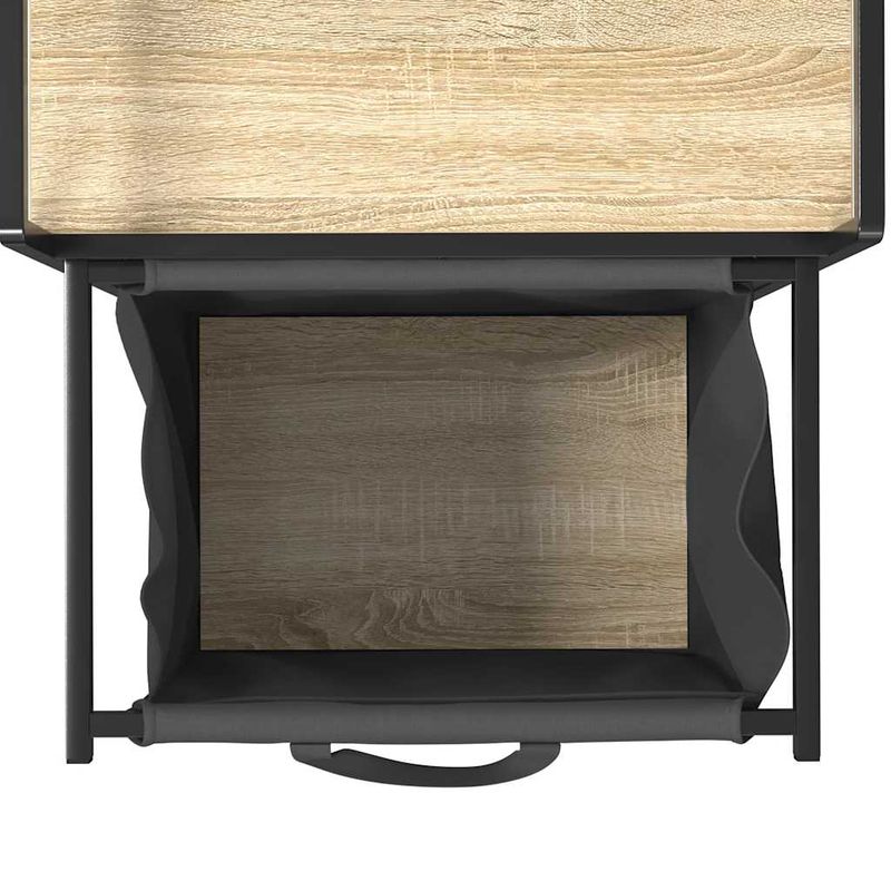 Casa si Gradina - Sanitare - Suporturi si accesorii baie - Accesorii baie - Cos de rufe 1 compartiment cu raft stejar sonoma - Infinity.ro