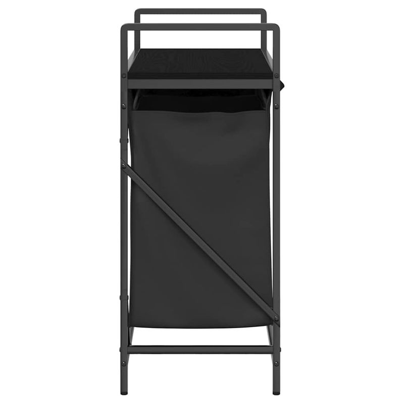 Casa si Gradina - Sanitare - Suporturi si accesorii baie - Accesorii baie - Cos de rufe 2 compartimente cu raft stejar negru - Infinity.ro