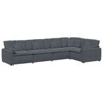 Casa si Gradina - Mobilier - Canapele si coltare - Canapele - Canapea modulara cu perne catifea gri inchis - Infinity.ro