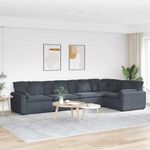 Casa si Gradina - Mobilier - Canapele si coltare - Canapele - Canapea modulara cu perne catifea gri inchis - Infinity.ro
