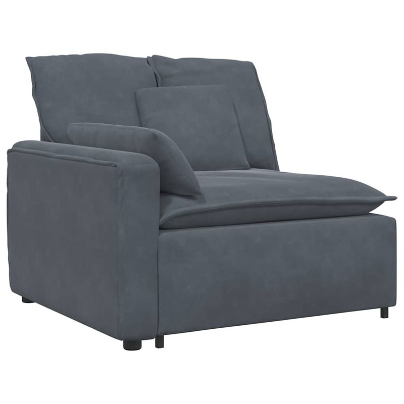 Casa si Gradina - Mobilier - Canapele si coltare - Canapele - Canapea modulara cu perne catifea gri inchis - Infinity.ro