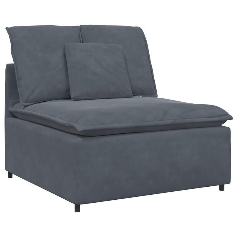 Casa si Gradina - Mobilier - Canapele si coltare - Canapele - Canapea modulara cu perne catifea gri inchis - Infinity.ro