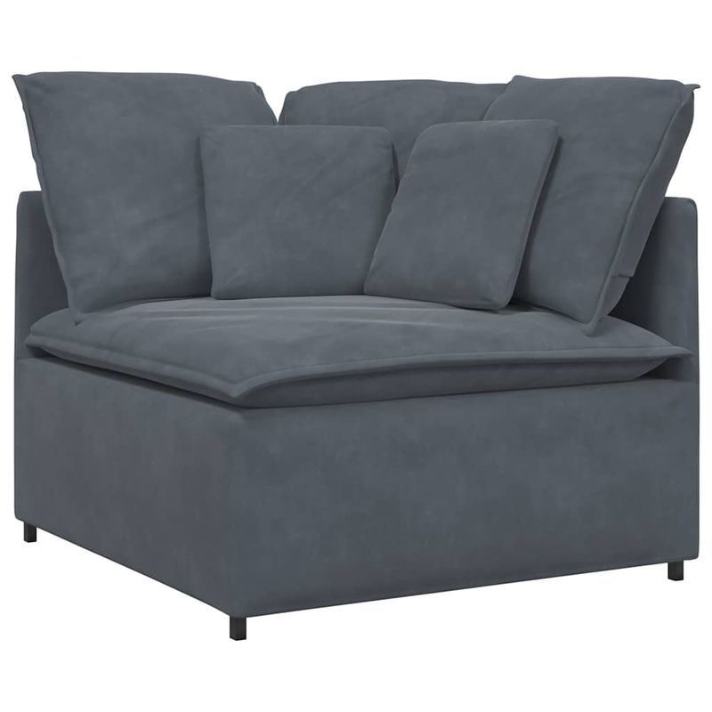 Casa si Gradina - Mobilier - Canapele si coltare - Canapele - Canapea modulara cu perne catifea gri inchis - Infinity.ro