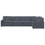 Casa si Gradina - Mobilier - Canapele si coltare - Canapele - Canapea modulara cu perne catifea gri inchis - Infinity.ro