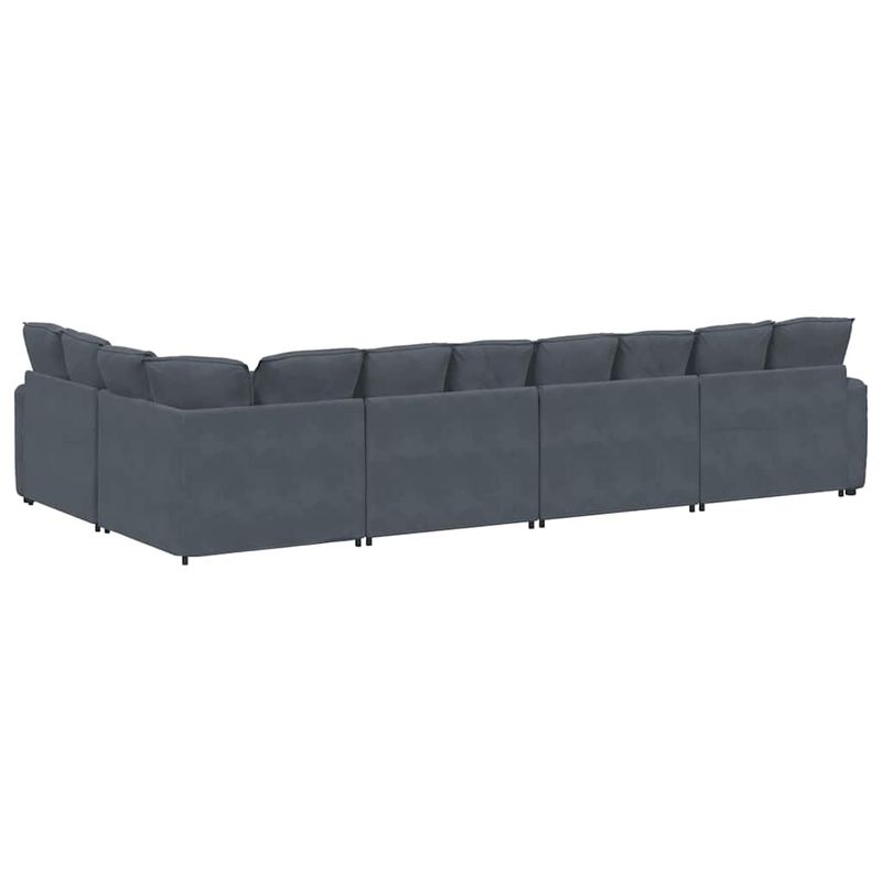 Casa si Gradina - Mobilier - Canapele si coltare - Canapele - Canapea modulara cu perne catifea gri inchis - Infinity.ro