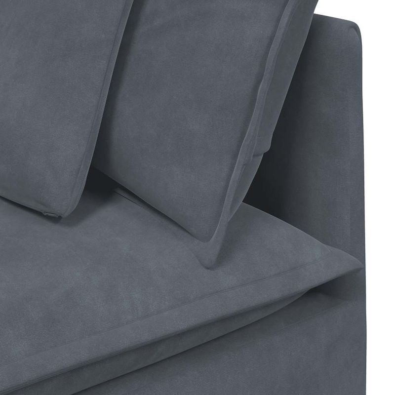 Casa si Gradina - Mobilier - Canapele si coltare - Canapele - Canapea modulara cu perne catifea gri inchis - Infinity.ro