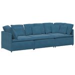 Casa si Gradina - Mobilier - Canapele si coltare - Canapele - Canapea modulara cu perne, albastru, catifea - Infinity.ro