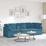 Casa si Gradina - Mobilier - Canapele si coltare - Canapele - Canapea modulara cu perne, albastru, catifea - Infinity.ro