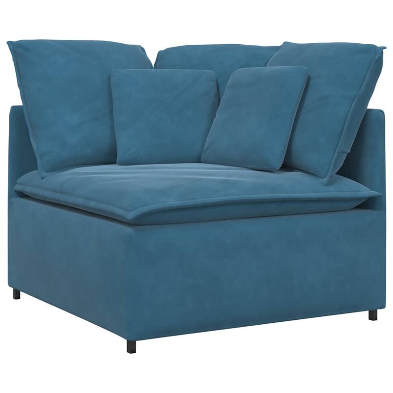 Casa si Gradina - Mobilier - Canapele si coltare - Canapele - Canapea modulara cu perne, albastru, catifea - Infinity.ro