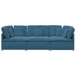 Casa si Gradina - Mobilier - Canapele si coltare - Canapele - Canapea modulara cu perne, albastru, catifea - Infinity.ro