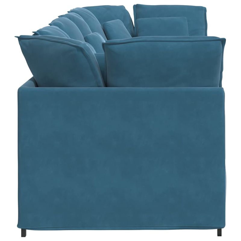 Casa si Gradina - Mobilier - Canapele si coltare - Canapele - Canapea modulara cu perne, albastru, catifea - Infinity.ro