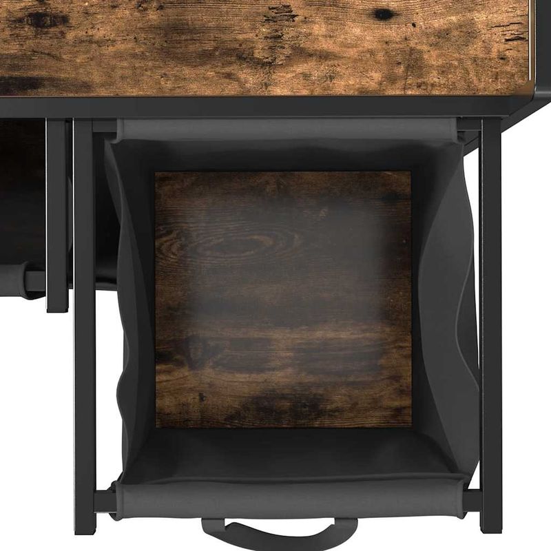 Casa si Gradina - Sanitare - Suporturi si accesorii baie - Accesorii baie - Cos de rufe 3 compartimente cu roti stejar fumuriu - Infinity.ro