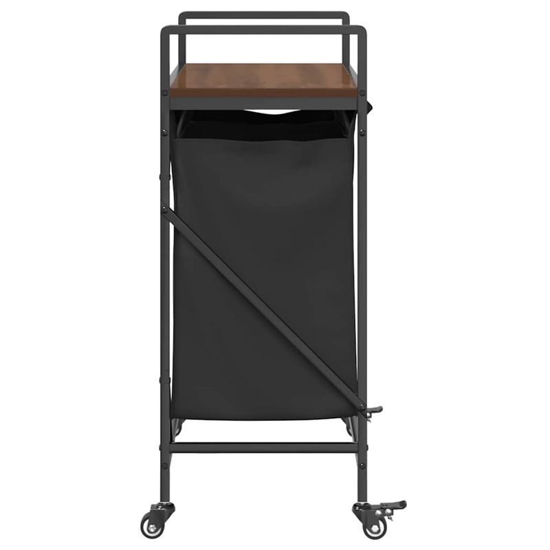 Casa si Gradina - Sanitare - Suporturi si accesorii baie - Accesorii baie - Cos de rufe 2 compartimente cu roti stejar maro - Infinity.ro