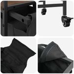 Casa si Gradina - Sanitare - Suporturi si accesorii baie - Accesorii baie - Cos de rufe 2 compartimente cu roti stejar maro - Infinity.ro