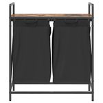 Casa si Gradina - Sanitare - Suporturi si accesorii baie - Accesorii baie - Cos de rufe 2 compartimente cu raft stejar fumuriu - Infinity.ro