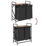 Casa si Gradina - Sanitare - Suporturi si accesorii baie - Accesorii baie - Cos de rufe 2 compartimente cu raft stejar fumuriu - Infinity.ro