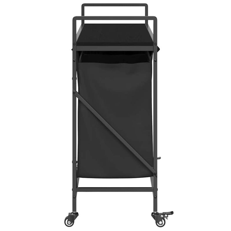 Casa si Gradina - Sanitare - Suporturi si accesorii baie - Accesorii baie - Cos de rufe 3 compartimente cu roti stejar negru - Infinity.ro