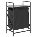 Casa si Gradina - Sanitare - Suporturi si accesorii baie - Accesorii baie - Cos de rufe 1 compartiment cu raft sonoma gri - Infinity.ro