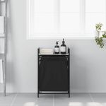 Casa si Gradina - Sanitare - Suporturi si accesorii baie - Accesorii baie - Cos de rufe 1 compartiment cu raft sonoma gri - Infinity.ro