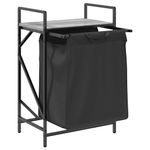 Casa si Gradina - Sanitare - Suporturi si accesorii baie - Accesorii baie - Cos de rufe 1 compartiment cu raft sonoma gri - Infinity.ro