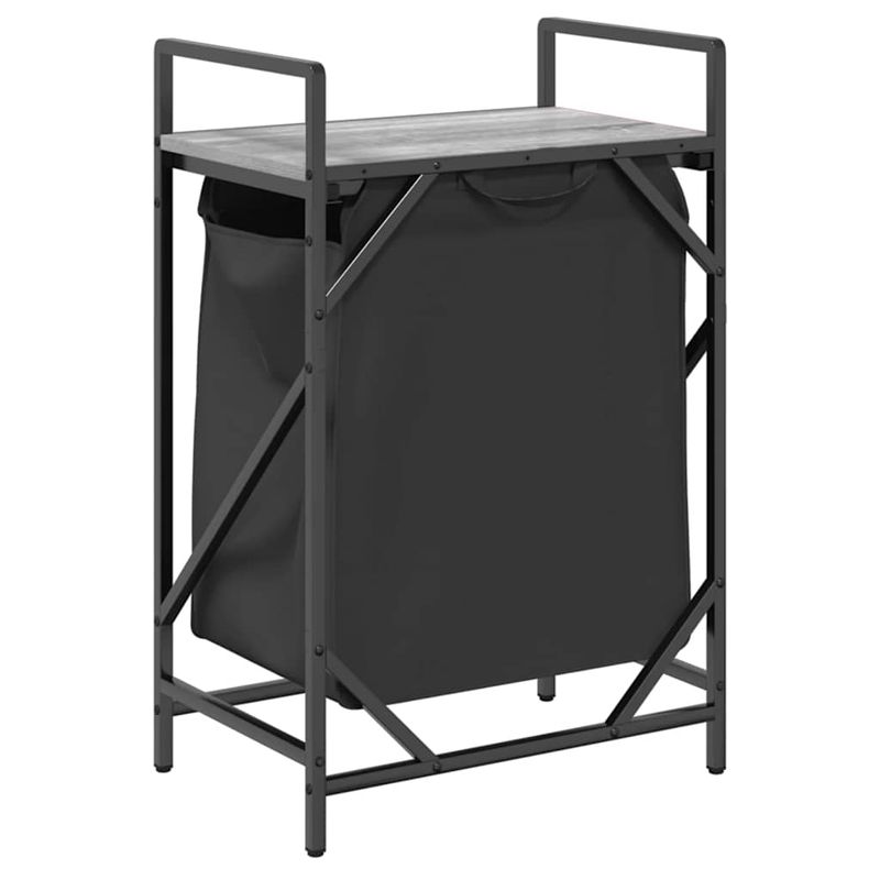 Casa si Gradina - Sanitare - Suporturi si accesorii baie - Accesorii baie - Cos de rufe 1 compartiment cu raft sonoma gri - Infinity.ro
