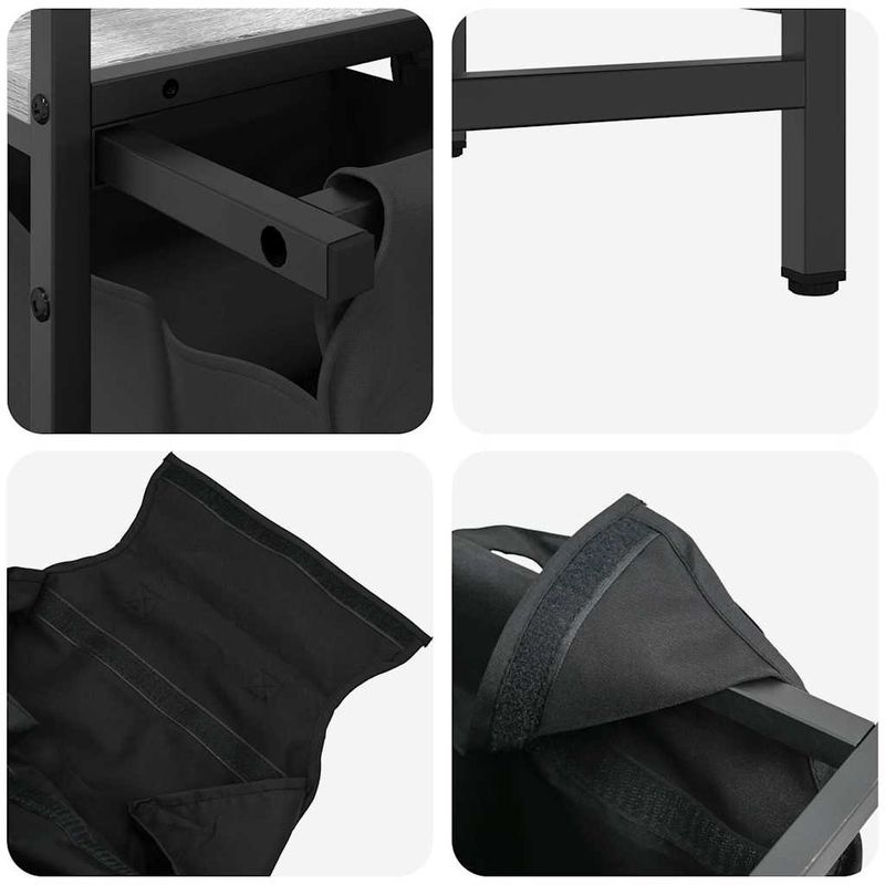 Casa si Gradina - Sanitare - Suporturi si accesorii baie - Accesorii baie - Cos de rufe 1 compartiment cu raft sonoma gri - Infinity.ro