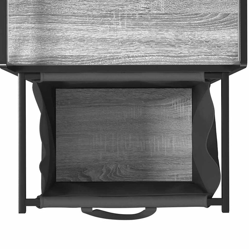 Casa si Gradina - Sanitare - Suporturi si accesorii baie - Accesorii baie - Cos de rufe 1 compartiment cu raft sonoma gri - Infinity.ro